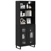 vidaXL Highboard &Mu;&alpha;ύ&rho;&eta; &Omicron;&xi;&upsilon;ά 69,5 x 34 x 180 &epsilon;&kappa;. &Epsilon;&pi;&epsilon;&xi;&epsilon;&rho;&gamma;&alpha;&sigma;&mu;έ&nu;&omicron; &xi;ύ&lambda;&omicron;