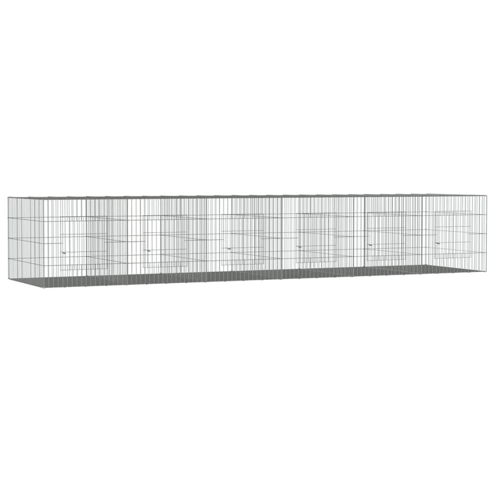vidaXL Κλουβί Κουνελιών 6 Πάνελ 327x79x54 εκ. από Γαλβανισμένο Σίδερο