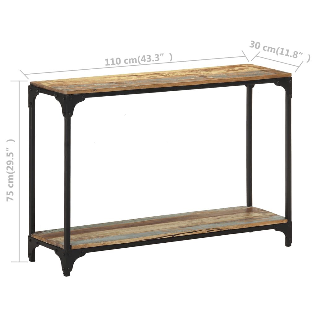 vidaXL Τραπέζι Κονσόλα 110 x 30 x 75 εκ. από Μασίφ Ανακυκλωμένο Ξύλο