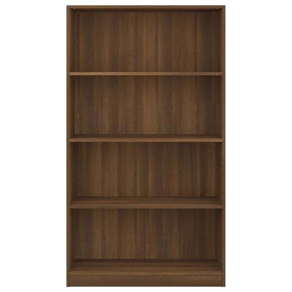 vidaXL Βιβλιοθήκη με 4 Ράφια Καφέ Δρυς 80x24x142 εκ. Επεξεργ. Ξύλο