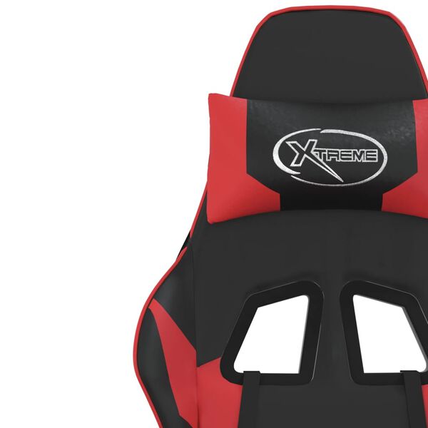vidaXL Καρέκλα Gaming Μασάζ Μαύρο/Κόκκινο από Συνθετικό Δέρμα