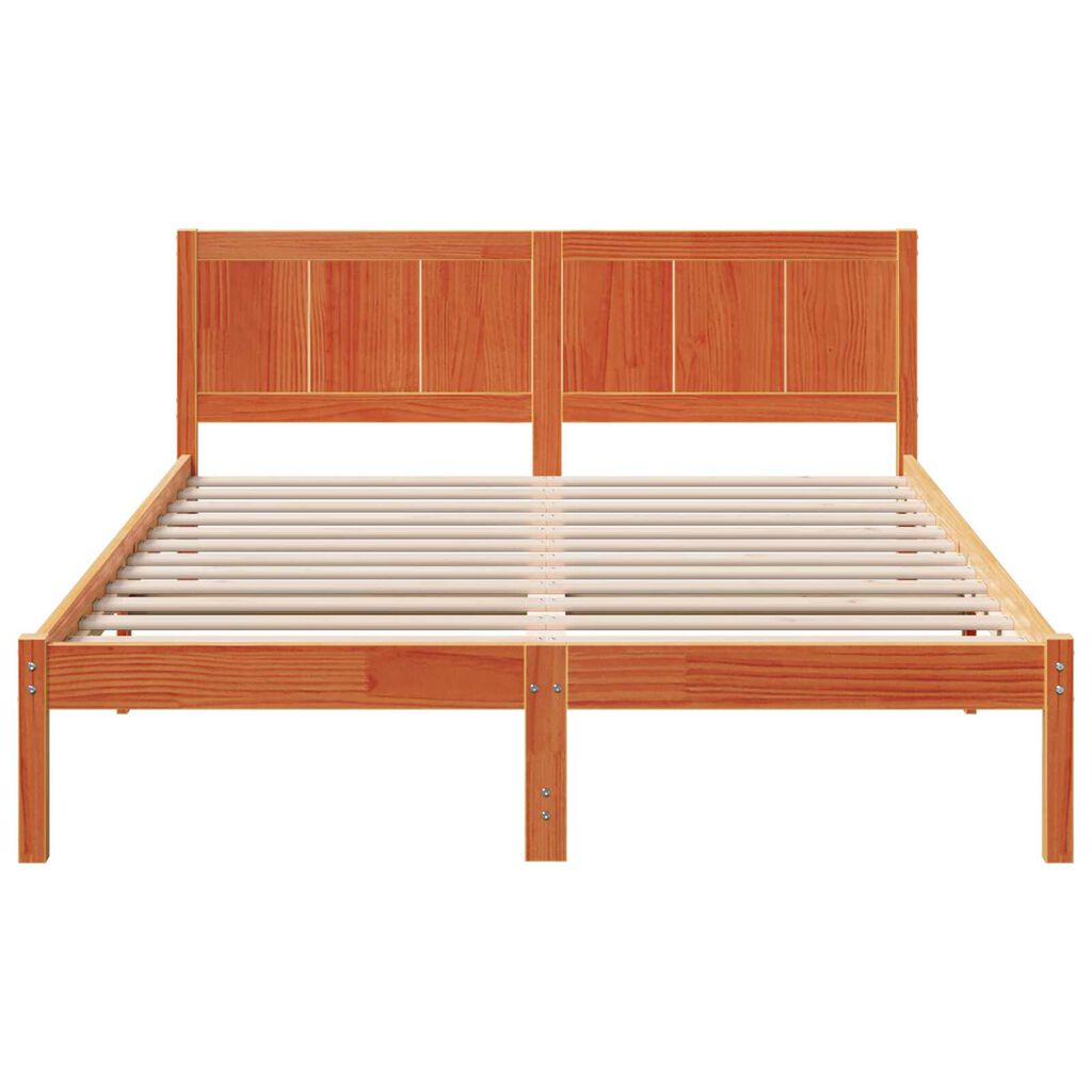 vidaXL Σκελετός Κρεβατιού Καφέ 160 x 200 cm Μασίφ ξύλο πεύκου
