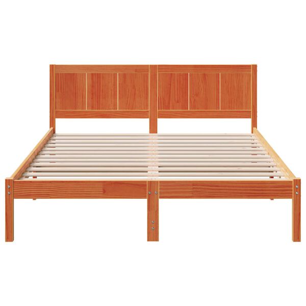 vidaXL Σκελετός Κρεβατιού Καφέ 160 x 200 cm Μασίφ ξύλο πεύκου
