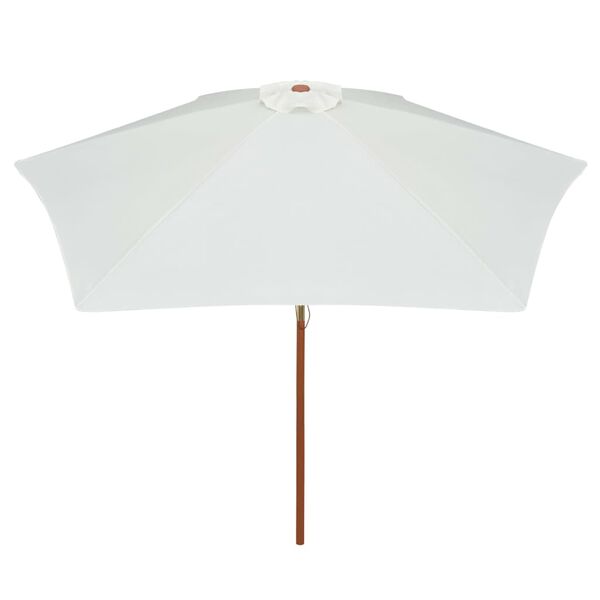 vidaXL Ομπρέλα Λευκή Κρεμ 270 x 270 εκ. με Ξύλινο Ιστό