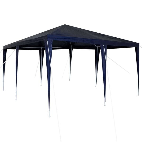 vidaXL Σκηνή Πάρτυ Μπλε, Λευκό 400 x 400 x 266 εκ Πολυεστέρας, Χάλυβας
