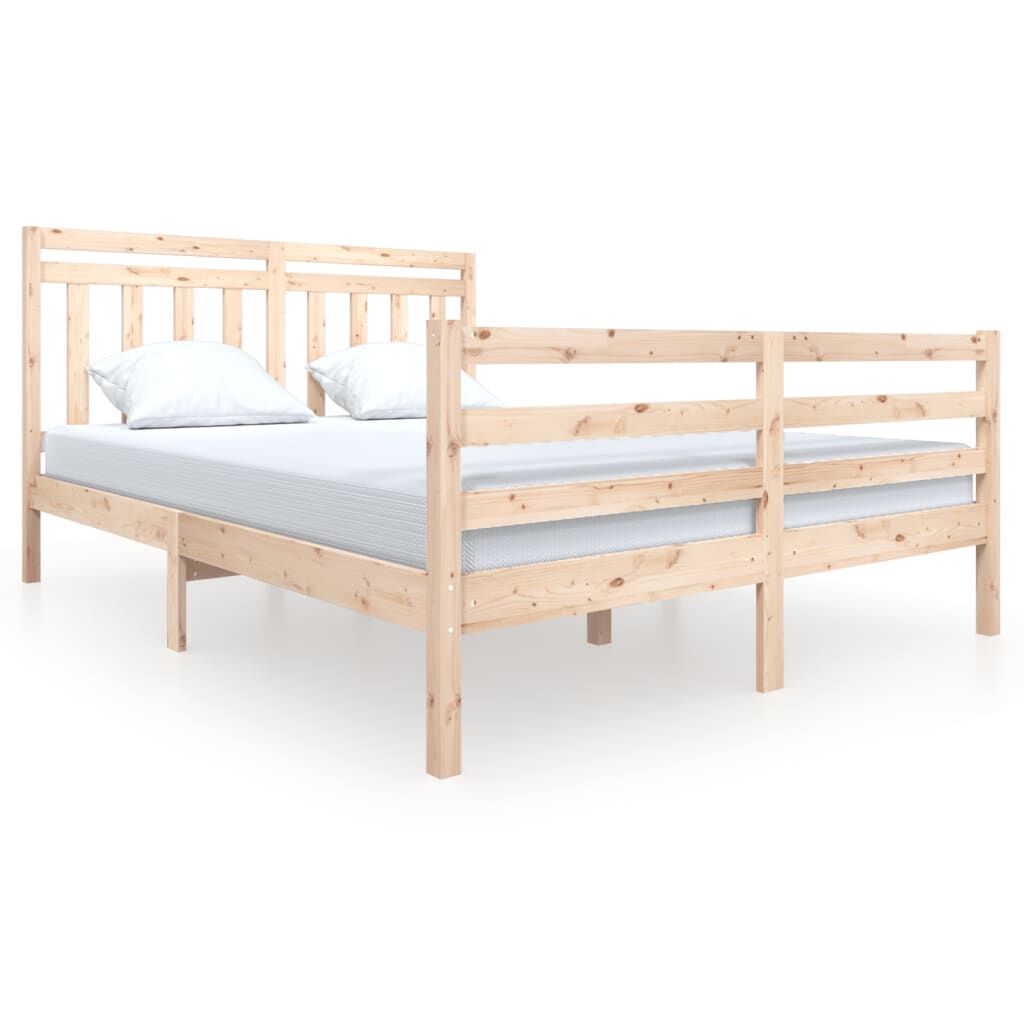 vidaXL Πλαίσιο Κρεβατιού 150 x 200 εκ. Μασίφ Ξύλο King Size