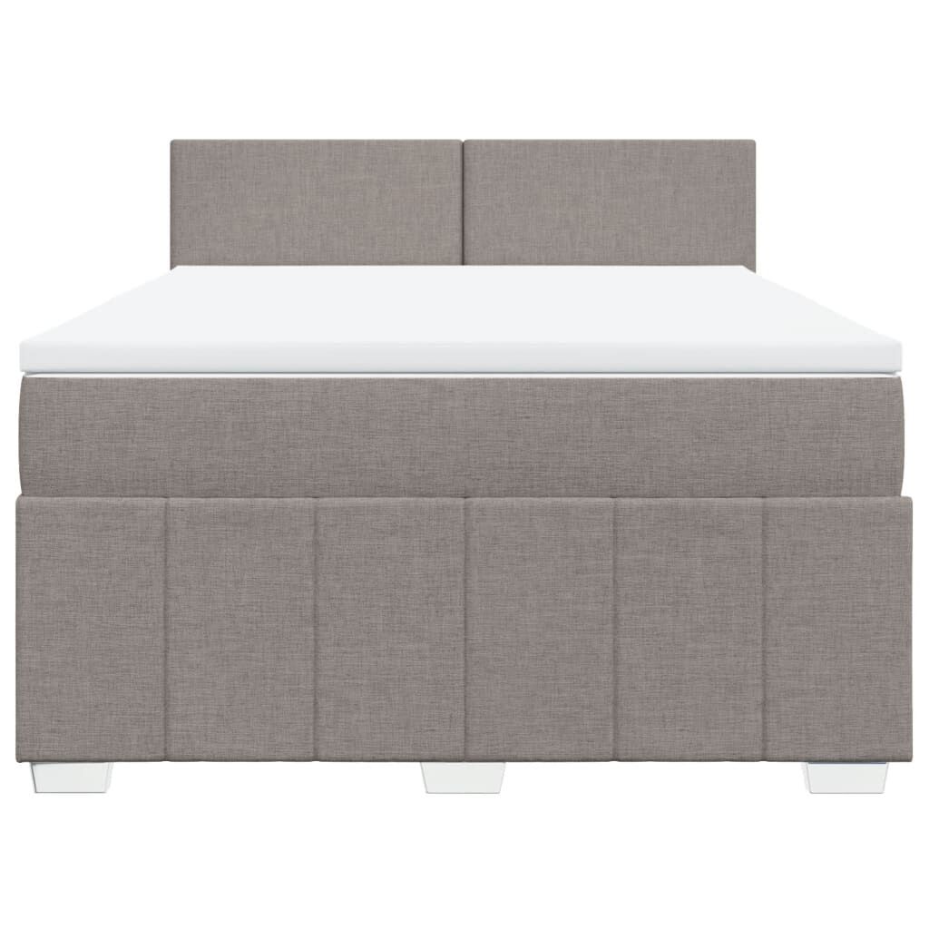 vidaXL Κρεβάτι Boxspring με Στρώμα Taupe 160x200 εκ. Υφασμάτινο