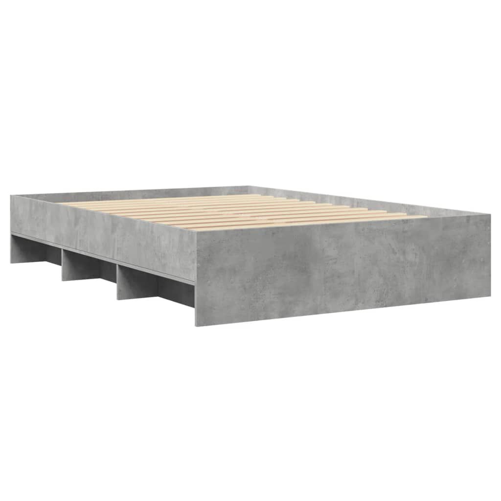 vidaXL Πλαίσιο Κρεβατιού Γκρι Σκυροδέματος 140x200 εκ. Επεξεργ. Ξύλο
