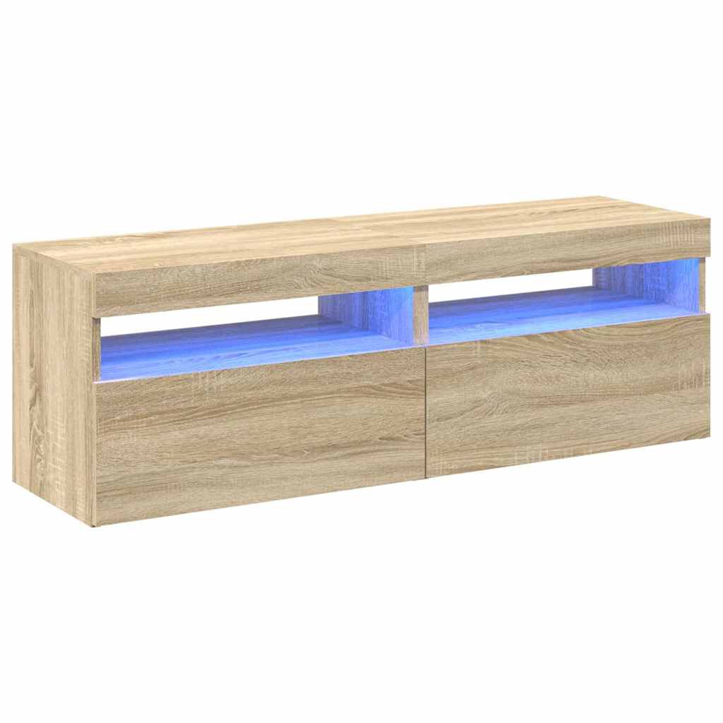 vidaXL Έπιπλα Τηλεόρασης με LED 2 τεμ. Sonoma Δρυς 60 x 35 x 40 εκ.