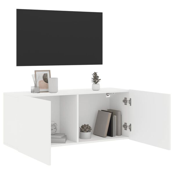 vidaXL Ντουλάπι Τοίχου Τηλεόρασης Λευκό 100 x 30 x 41 εκ.