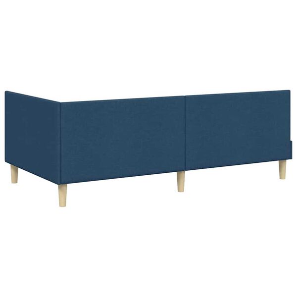 vidaXL Κρεβάτι Γωνίας Άλλο Μπλε 90 x 190 cm Ύφασμα και Έργο ξύλου