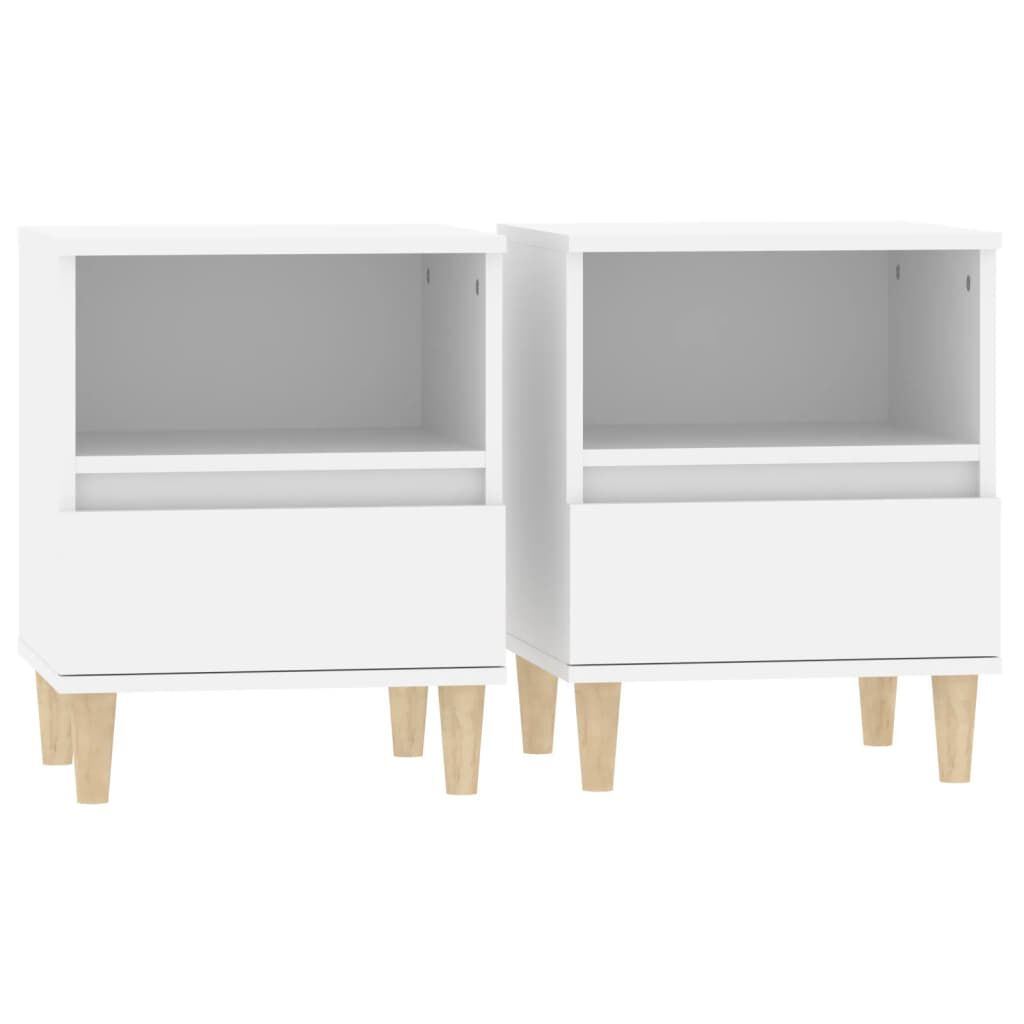 vidaXL Κομοδίνα 2 τεμ. Λευκά 40 x 35 x 50 εκ.