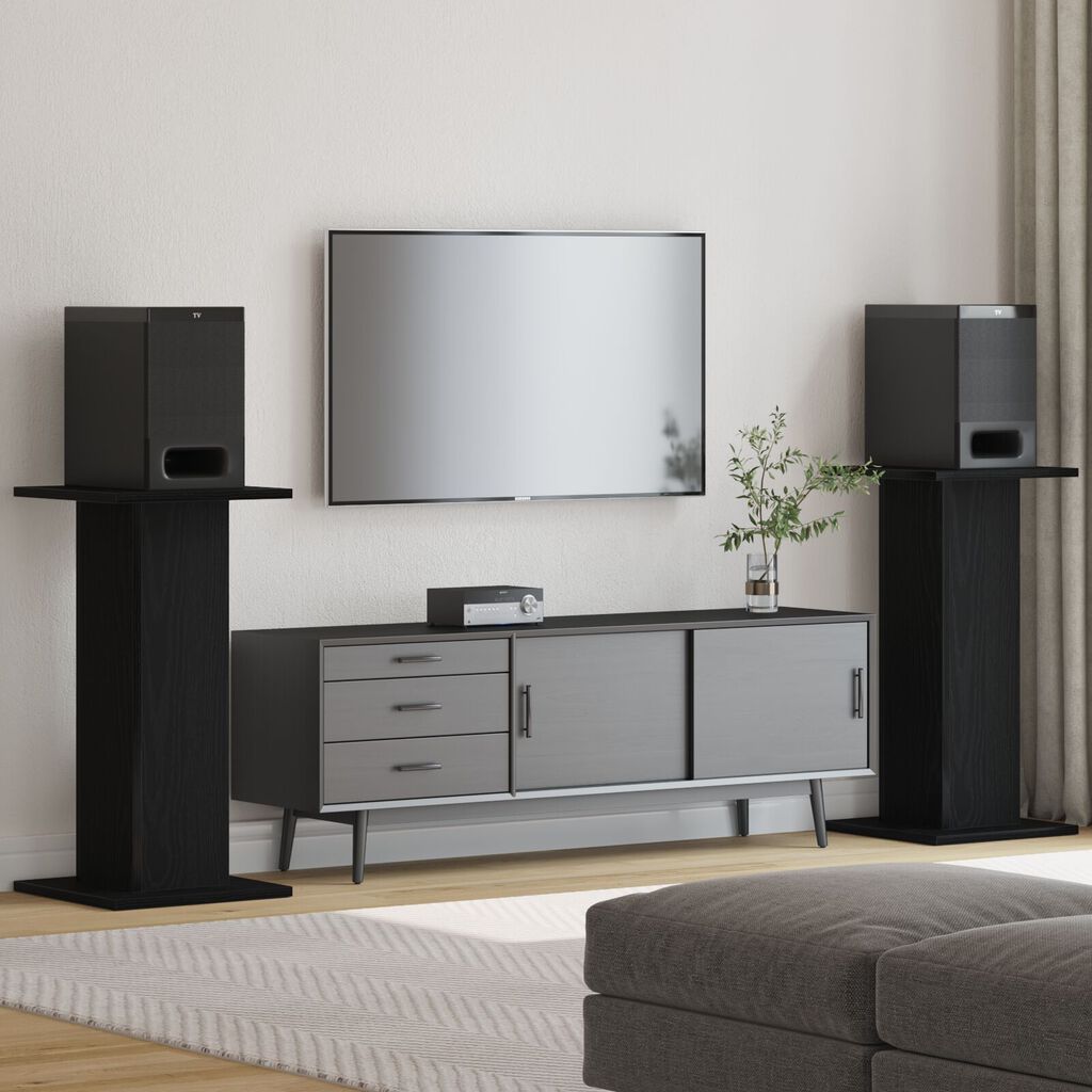 vidaXL Σταντ Ηχείων 2 τμχ Μαύρη Δρυς 30x30x60 εκ Φτιαγμένο από Ξύλο
