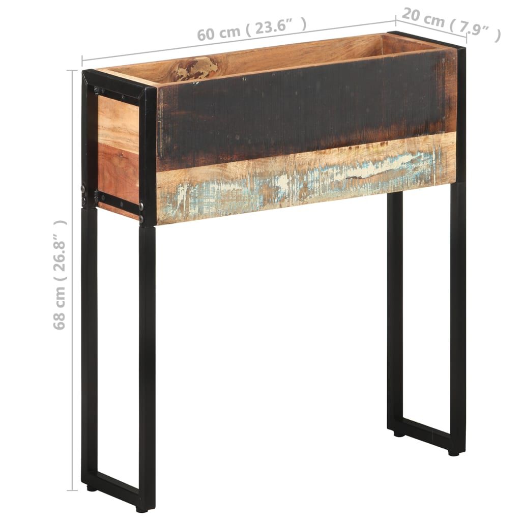 vidaXL Ζαρντινιέρα 60 x 20 x 68 εκ. από Μασίφ Ανακυκλωμένο Ξύλο