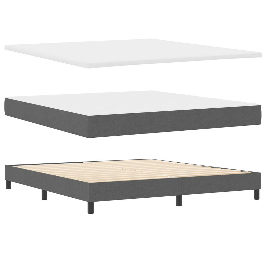 vidaXL Κρεβάτι Βολής με Στρώμα & LED Σκούρο Γκρι 180x200 cm Υφάσματος