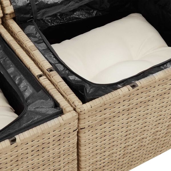vidaXL Σετ Σαλονιού Κήπου 6 pcs Beige, λευκό 55 x 55 x 37 εκ