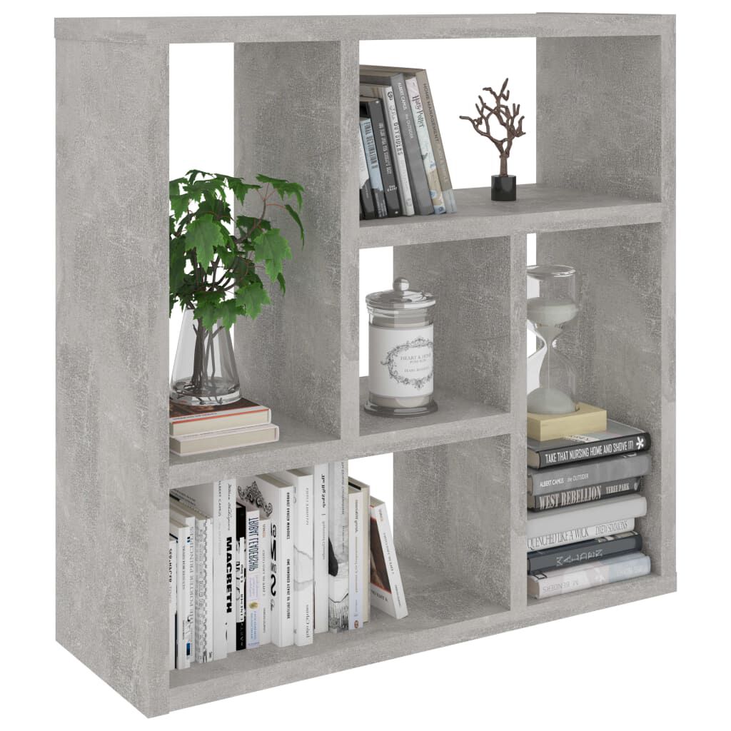 vidaXL Ραφιέρα Τοίχου Γκρι Σκυροδέματος 45,1x16x45,1εκ. από Επεξ. Ξύλο