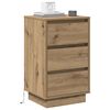 vidaXL Κομοδίνο με artisan δρυς 39 x 34.5 x 65 εκ. Επεξεργασμένο ξύλο