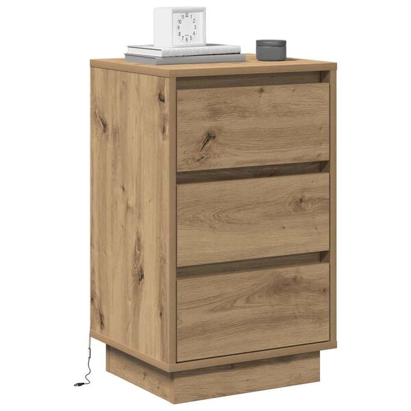 vidaXL Κομοδίνο με artisan δρυς 39 x 34.5 x 65 εκ. Επεξεργασμένο ξύλο