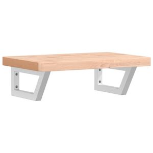 vidaXL Ράφι Νιπτήρα Τοίχου από Ατσάλι / Μασίφ Ξύλο Οξιάς