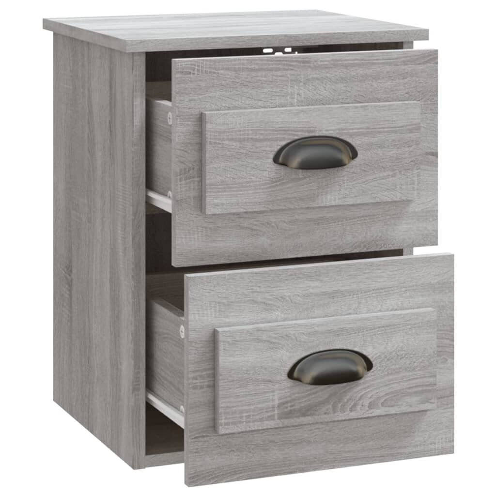 vidaXL Κομοδίνα Επιτοίχια 2 τεμ. Γκρι Sonoma 41,5x36x53 εκ.