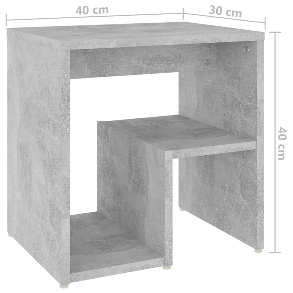 vidaXL Κομοδίνα 2 τεμ. Γκρι Σκυροδέμ. 40 x 30 x 40 εκ. από Επεξ. Ξύλο