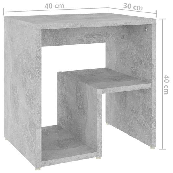 vidaXL Κομοδίνα 2 τεμ. Γκρι Σκυροδέμ. 40 x 30 x 40 εκ. από Επεξ. Ξύλο