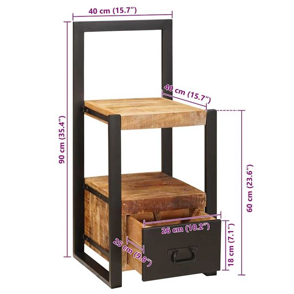 vidaXL Βάση Ρούχων με συρτάρι Καφέ 40 x 40 x 90 cm Μασίφ ξύλο μάνγκο