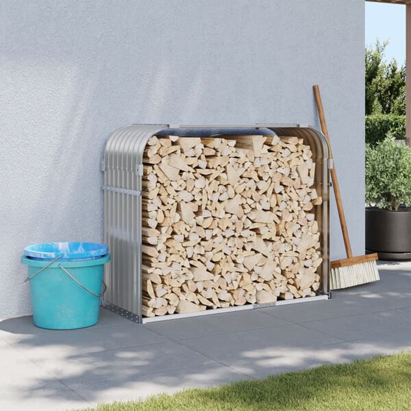 vidaXL Ξυλοθήκη Αν. Γκρι 120x45x100 εκ. από Γαλβανισμένο Ατσάλι