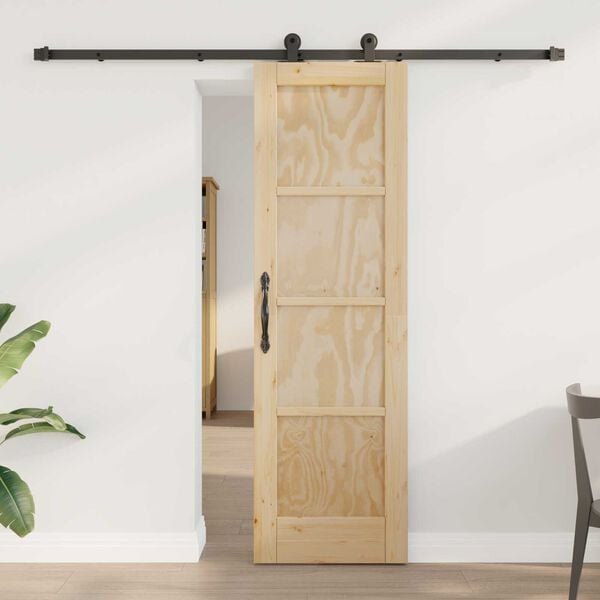 vidaXL Συρόμενη Πόρτα ORKDAL Φυσικό και μαύρο 61 x 198.5 εκ.
