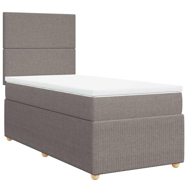 vidaXL &Kappa;&rho;&epsilon;&beta;ά&tau;&iota; Boxspring &mu;&epsilon; &Sigma;&tau;&rho;ώ&mu;&alpha; Taupe 100 x 200 &epsilon;&kappa;. &Upsilon;&phi;&alpha;&sigma;&mu;ά&tau;&iota;&nu;&omicron;