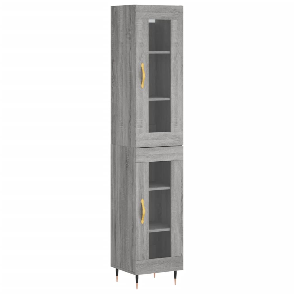 vidaXL Μπουφές Sonoma Γκρι 34,5 x 34 x 180 εκ. από Επεξεργασμένο Ξύλο