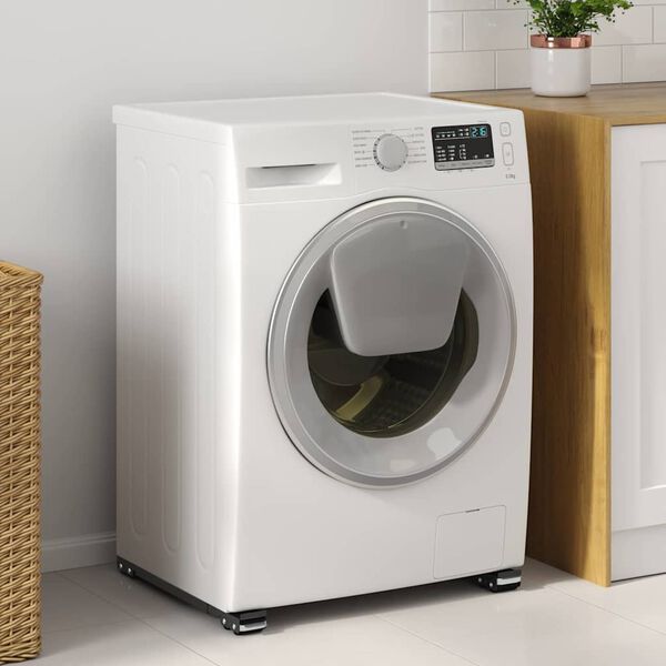 vidaXL Βάση πλυντηρίου ρούχων 2 pcs Μαύρο 72 x 5 x 4.5 εκ. Ατσάλι
