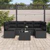vidaXL Σετ Καναπέ Κήπου με μαξιλάρι 7 pcs Μαύρο 55 x 55 x 37 εκ