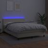 vidaXL &Kappa;&rho;&epsilon;&beta;ά&tau;&iota; Boxspring &mu;&epsilon; &Sigma;&tau;&rho;ώ&mu;&alpha; & LED &Kappa;&rho;&epsilon;&mu; 140x190 &epsilon;&kappa;. &Sigma;&upsilon;&nu;&theta;. &Delta;έ&rho;&mu;&alpha;