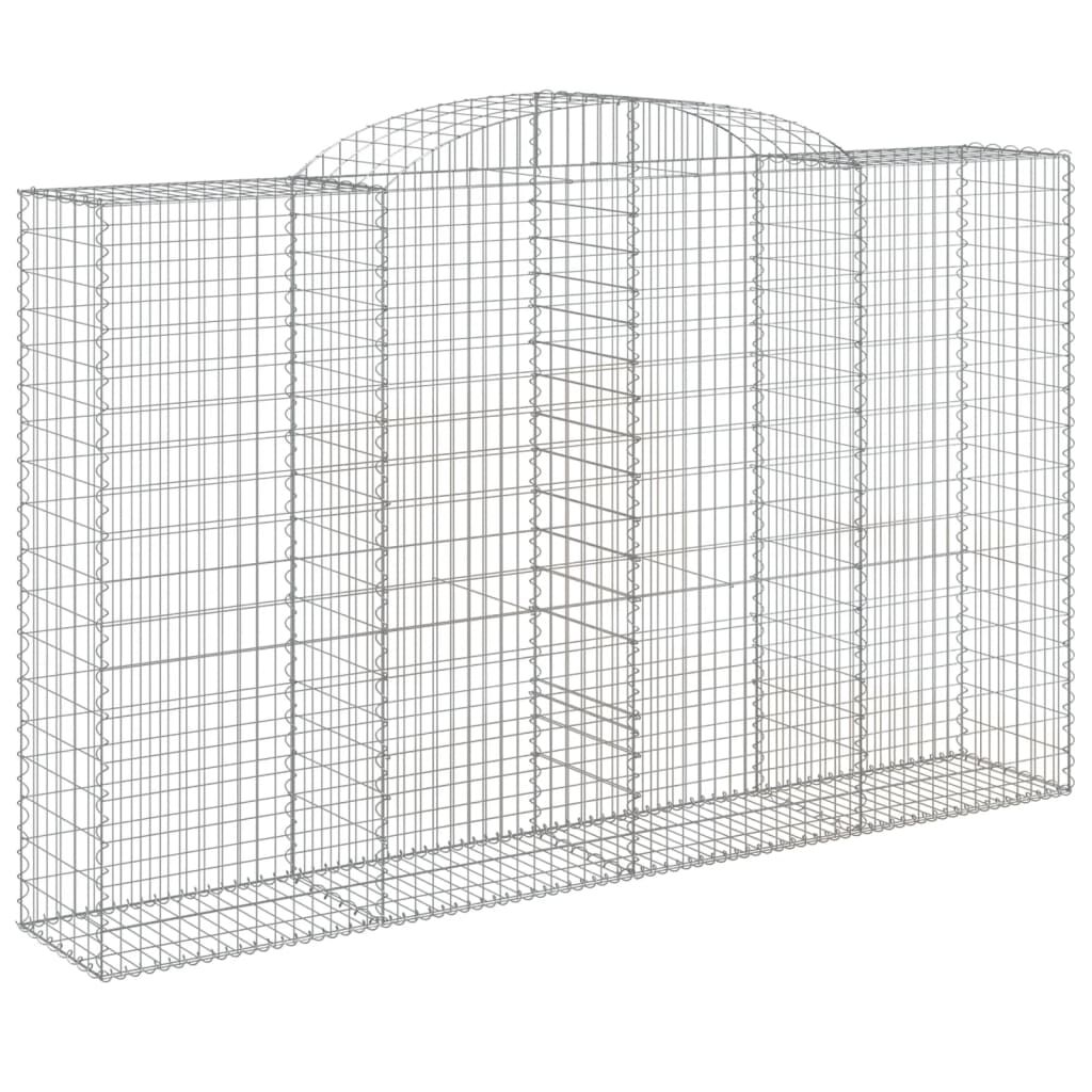 vidaXL Συρματοκιβώτια Τοξωτά 2 τεμ. 300x50x180/200 εκ. Γαλβαν. Ατσάλι