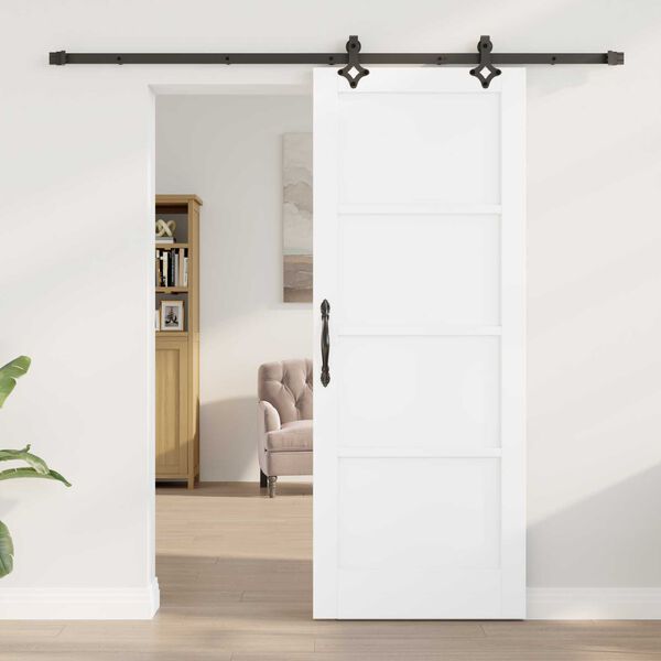 vidaXL Σετ Συρόμενης Πόρτας ORKDAL Λευκό και μαύρο 78 x 202 εκ.
