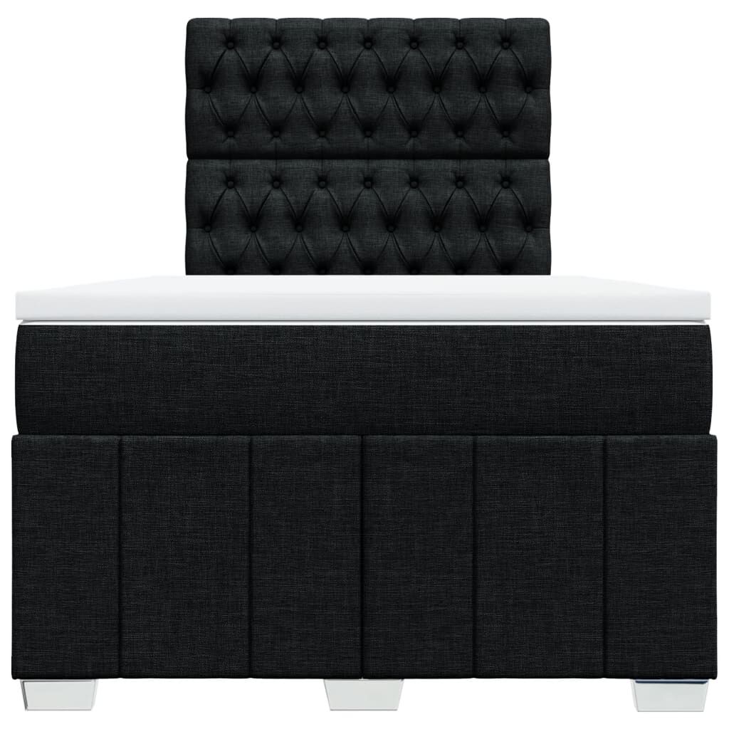 vidaXL Κρεβάτι Boxspring με Στρώμα Μαύρο 120x200 εκ. Υφασμάτινο