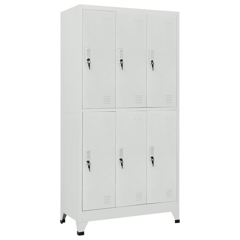 vidaXL Φοριαμός Γκρι 90x45x180 εκ. από Ατσάλι με 6 Τμήματα