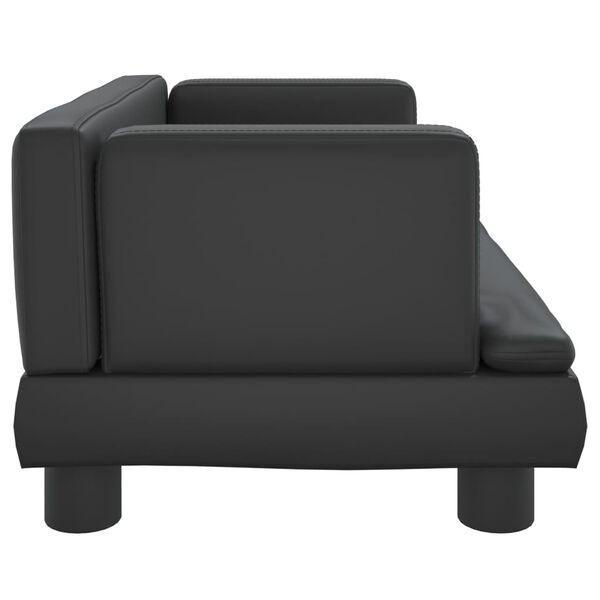vidaXL Καναπές Παιδικός Μαύρος 60 x 40 x 30 εκ. από Συνθετικό Δέρμα