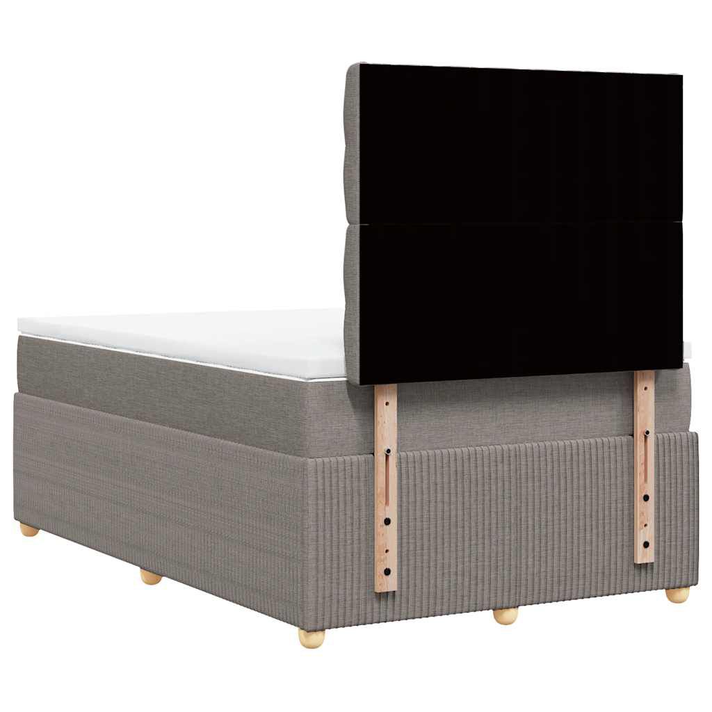 vidaXL Κρεβάτι Boxspring με Στρώμα Taupe 120x190 εκ. Υφασμάτινο