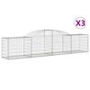 vidaXL Συρματοκιβώτια Τοξωτά 3 τεμ. 300x50x60/80 εκ. Γαλβαν. Ατσάλι