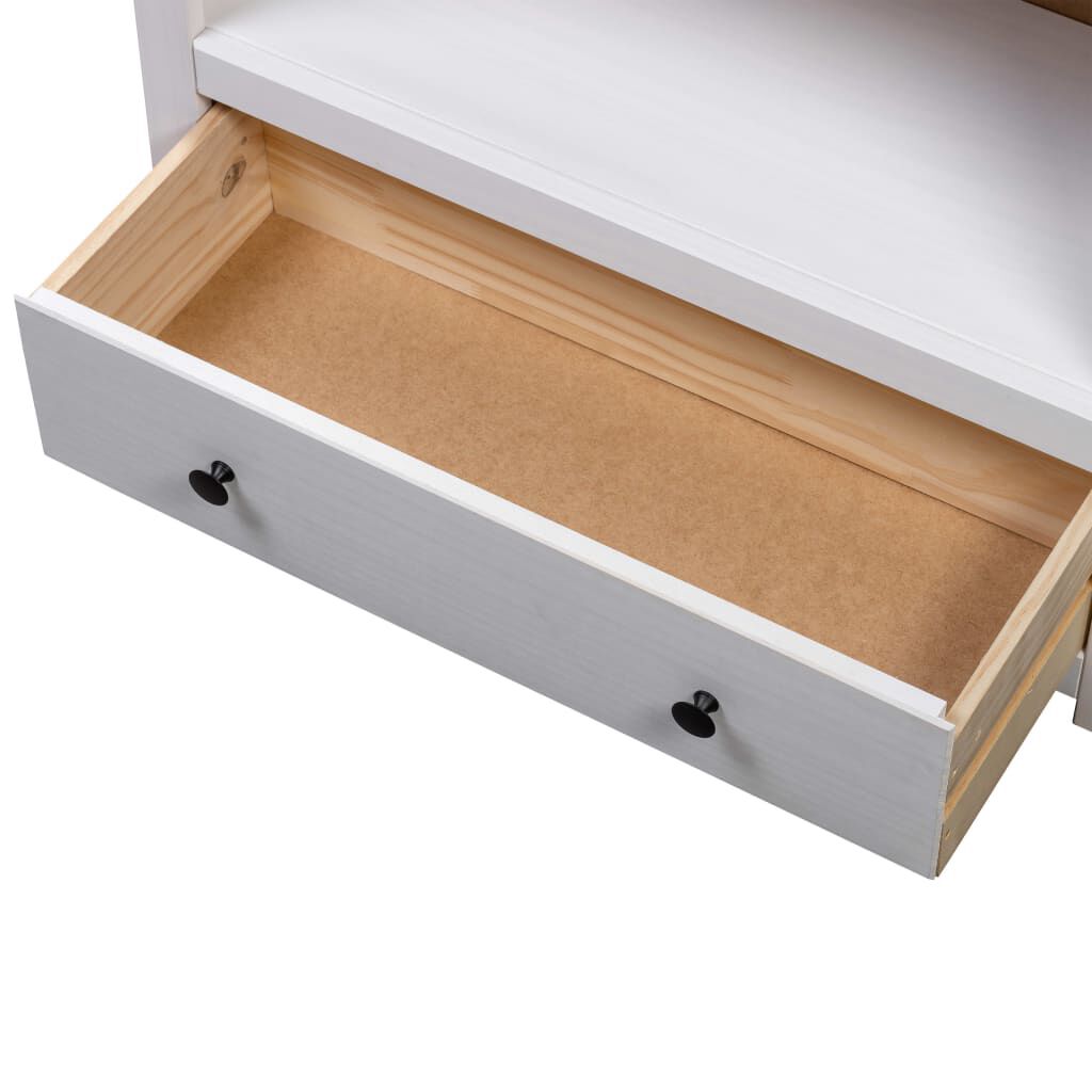 vidaXL Βιβλιοθήκη Λευκή 80x35x110 εκ. Μασίφ Ξύλο Πεύκου Σειρά Panama