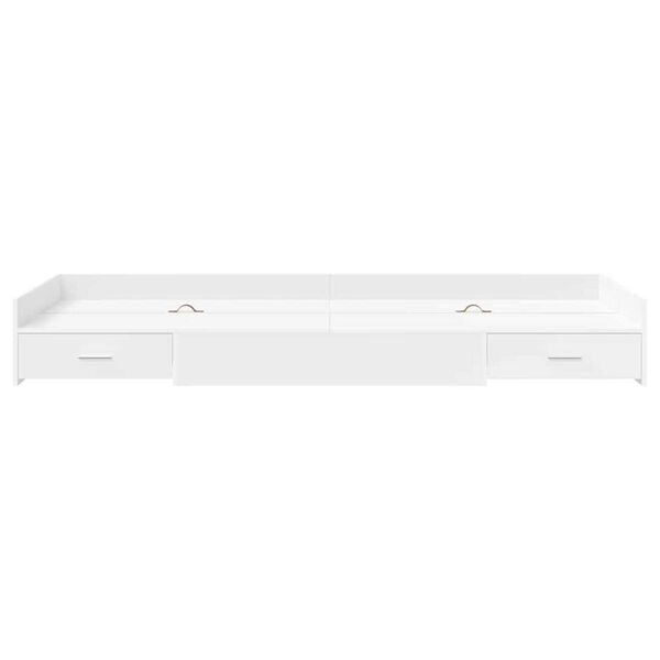 Κρεβάτι με αποθηκευτικό χώρο Λευκό 75 x 190 cm Επεξεργασμένο ξύλο