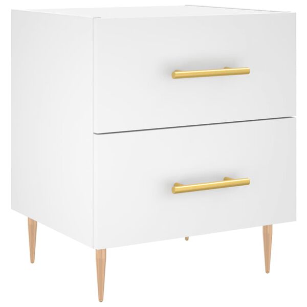 vidaXL Κομοδίνα 2 τεμ. Λευκά 40 x 35 x 47,5 εκ. από Επεξεργασμένο Ξύλο