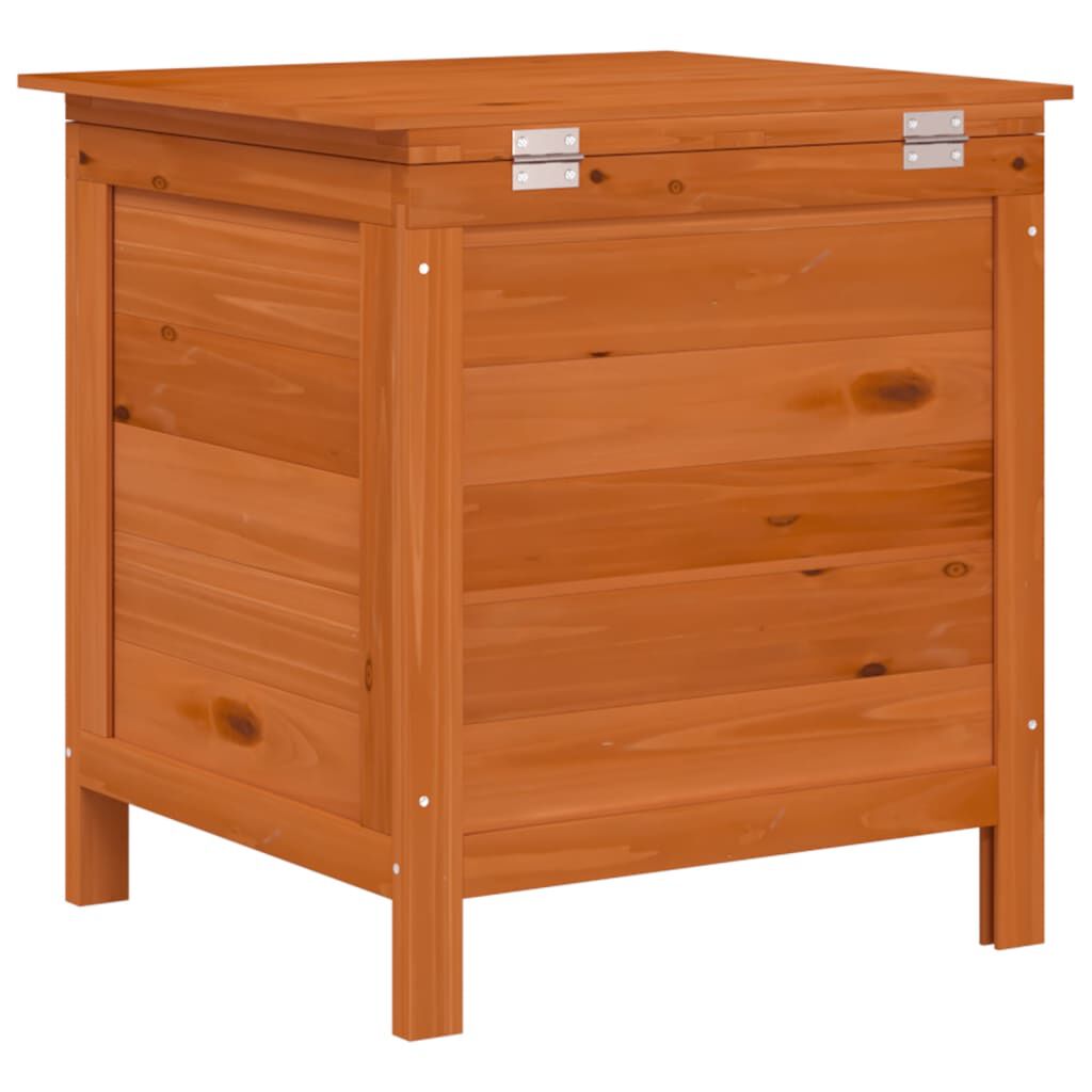 vidaXL Μπαούλο Αποθ. Κήπου Καφέ 50x49x56,5 εκ. Μασίφ Ξύλο Ελάτης