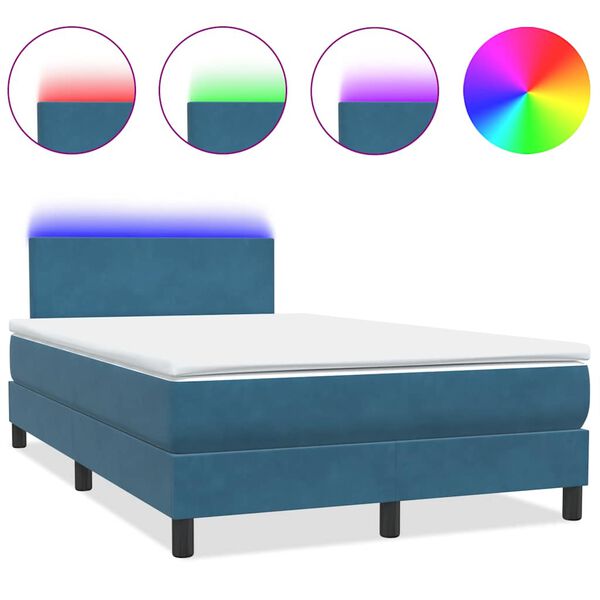 vidaXL &Kappa;&rho;&epsilon;&beta;ά&tau;&iota; Boxspring &mu;&epsilon; &Sigma;&tau;&rho;ώ&mu;&alpha; & LED &Sigma;&kappa;&omicron;ύ&rho;&omicron; &Mu;&pi;&lambda;&epsilon; 120x210 &epsilon;&kappa;. &Beta;&epsilon;&lambda;&omicron;ύ&delta;&iota;&nu;&omicron;