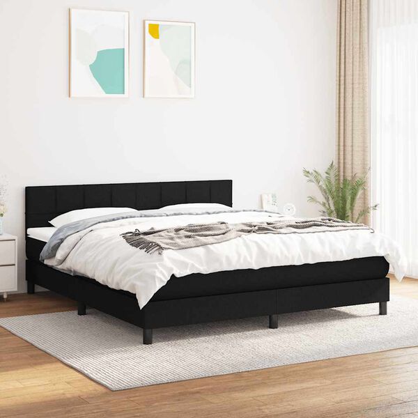 vidaXL &Kappa;&rho;&epsilon;&beta;ά&tau;&iota; Boxspring &mu;&epsilon; &Sigma;&tau;&rho;ώ&mu;&alpha; &Mu;&alpha;ύ&rho;&omicron; 160x200 &epsilon;&kappa;. &Upsilon;&phi;&alpha;&sigma;&mu;ά&tau;&iota;&nu;&omicron;