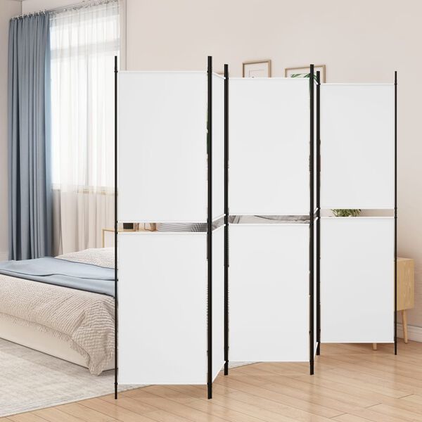 vidaXL Διαχωριστικό Δωματίου με 5 Πάνελ Λευκό 250x200 εκ. από Ύφασμα
