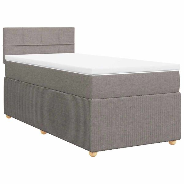 vidaXL &Kappa;&rho;&epsilon;&beta;ά&tau;&iota; Boxspring &mu;&epsilon; &Sigma;&tau;&rho;ώ&mu;&alpha; Taupe 100 x 200 &epsilon;&kappa;. &Upsilon;&phi;&alpha;&sigma;&mu;ά&tau;&iota;&nu;&omicron;